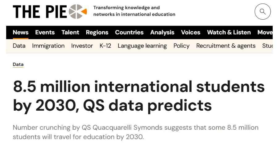 QS最新预测:2030年全球国际学生规模将达850万人,国际教育进入“长期稳态增长”新阶段 2 image 179