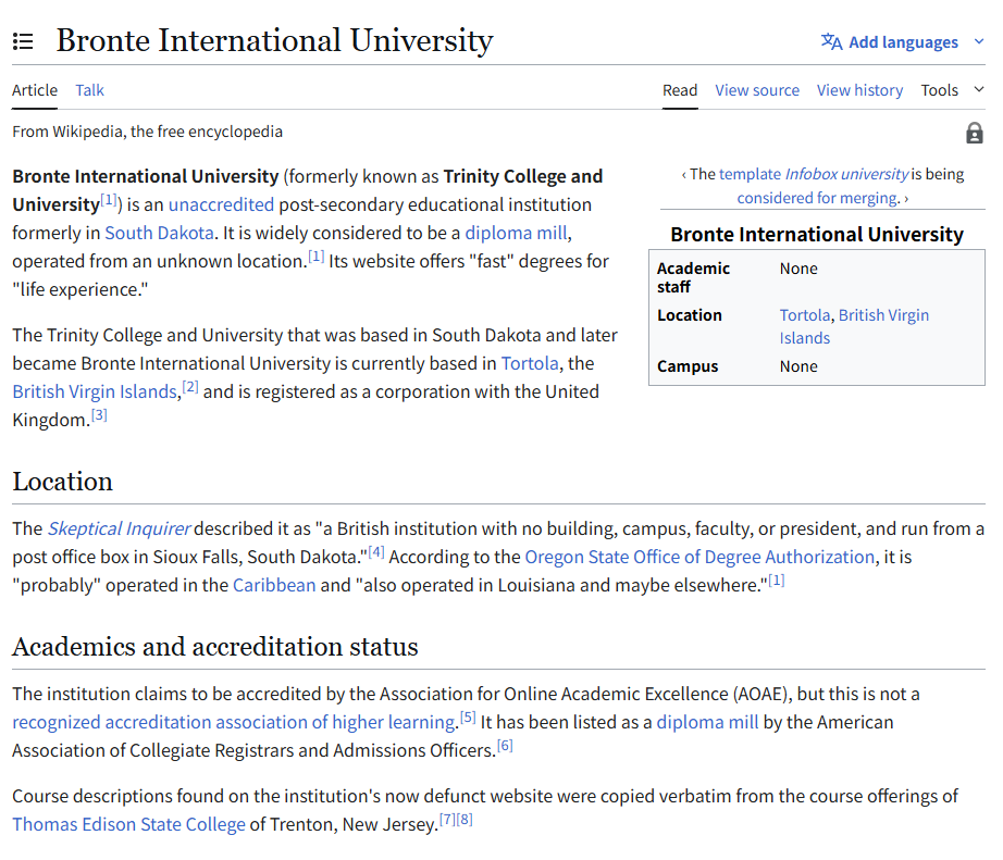 Bronte International University