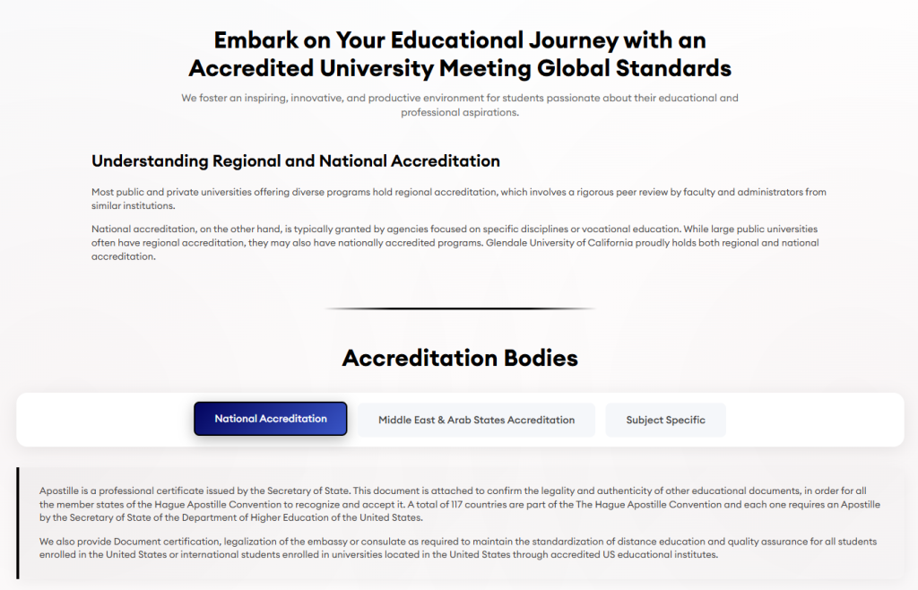 Glendale University：不是正规受认可的大学