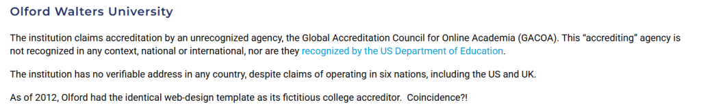 Olford Walters University