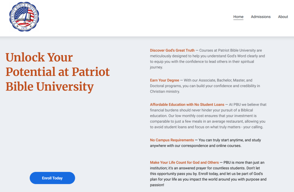 避雷 Patriot Bible University:打着“圣经大学”和“宗教学位”旗号的高风险野鸡大学 7 image 162