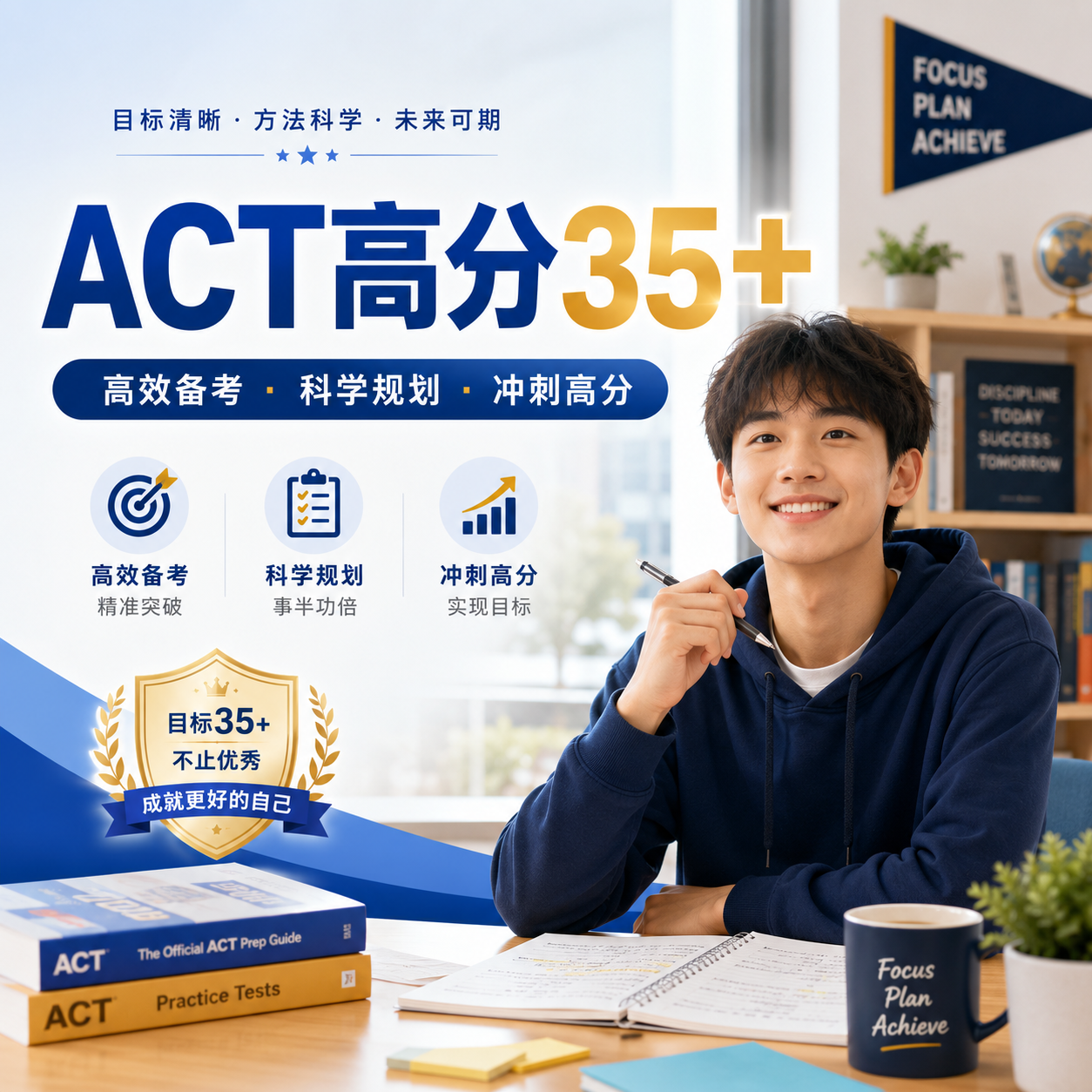 ACT怎么考出35+？ACT 35+全程托管高分｜ACT一对一备考规划、学习监督与正式考试管理